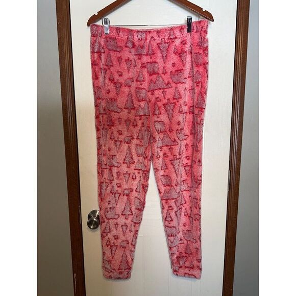 NWT Bearpaw Plush Knit Long Sleeve Tie Front Top & Joggers Pajama Set Red  Sz Lg - Picture 6 of 15